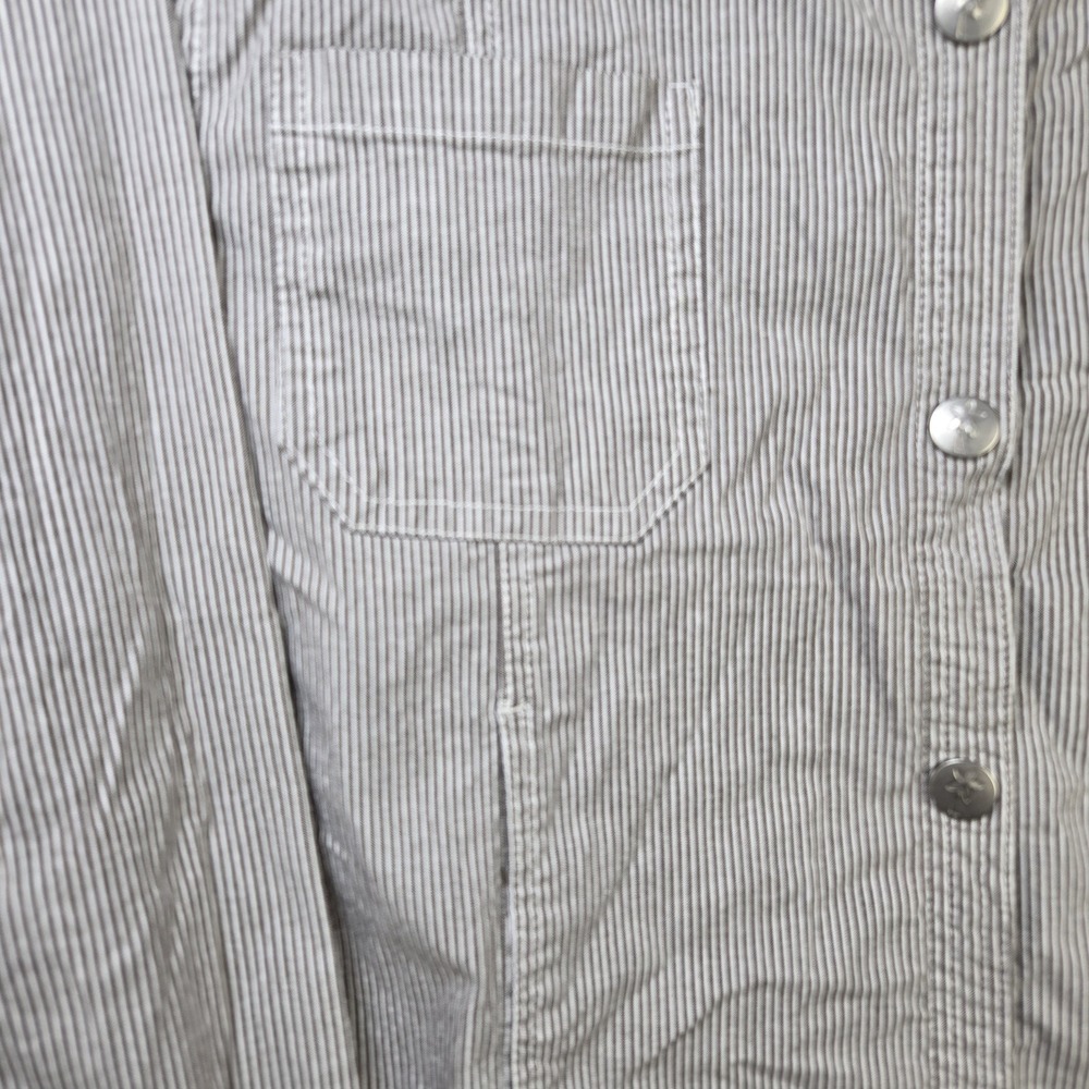 Lulu B Jacket Railroad Stripe Lightweight Cotton Stretch Womens Large Gray - Picture 2 of 8
